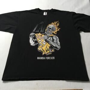 Kobe Bryant Mamba Forever Super Heavy Shirt Size: 4XL Skull And Flames #24 laker